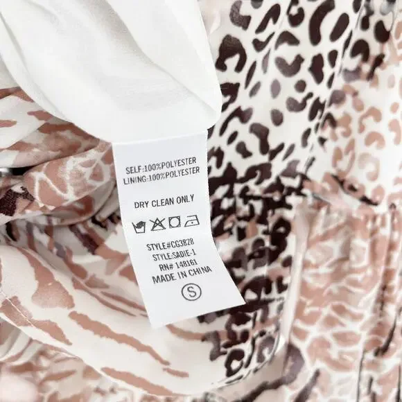 Buddy Love Sadie Tie Front Ruffle Dress Size Small Animal Print - Picture 7 of 8